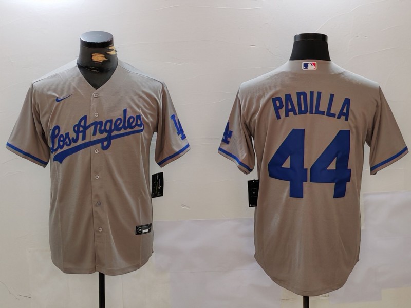 Men's Los Angeles Dodgers Vicente Padilla #44 Gray Jersey